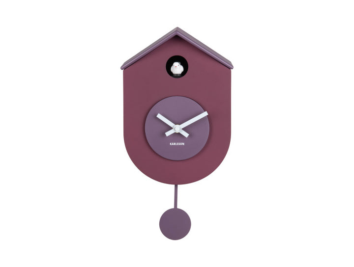 Grato Cuckoo Wall Clock - Dark Mauve/Soft Lavender