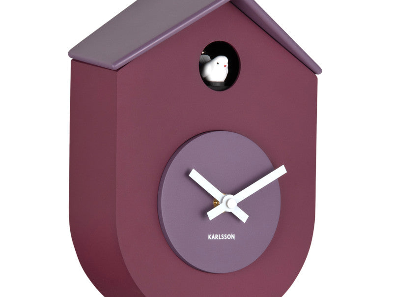 Grato Cuckoo Wall Clock - Dark Mauve/Soft Lavender