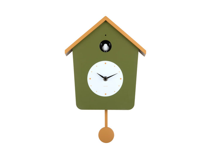 Wall Clock Cuckoo Light - Army Green/Ochre Yellow