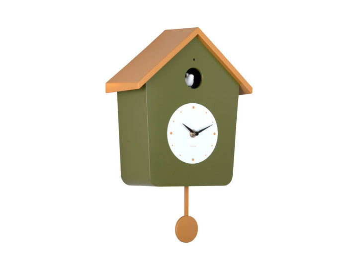 Wall Clock Cuckoo Light - Army Green/Ochre Yellow