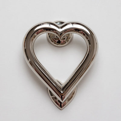 Heart Door Knocker - Nickel Finish
