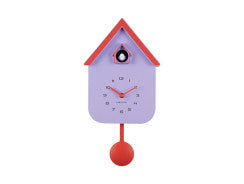 Cuckoo Dupla Colour Wall Clock - Soft Purple & Orange