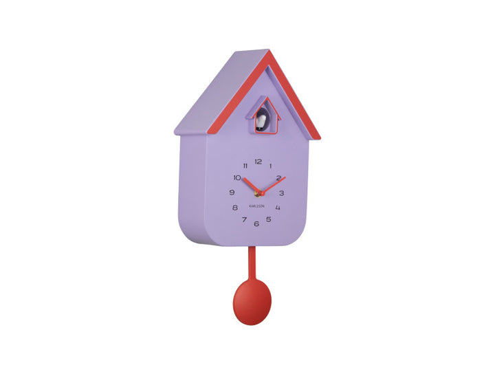 Cuckoo Dupla Colour Wall Clock - Soft Purple & Orange