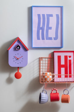 Cuckoo Dupla Colour Wall Clock - Soft Purple & Orange