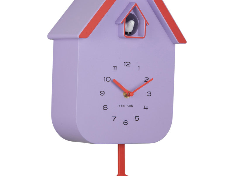 Cuckoo Dupla Colour Wall Clock - Soft Purple & Orange