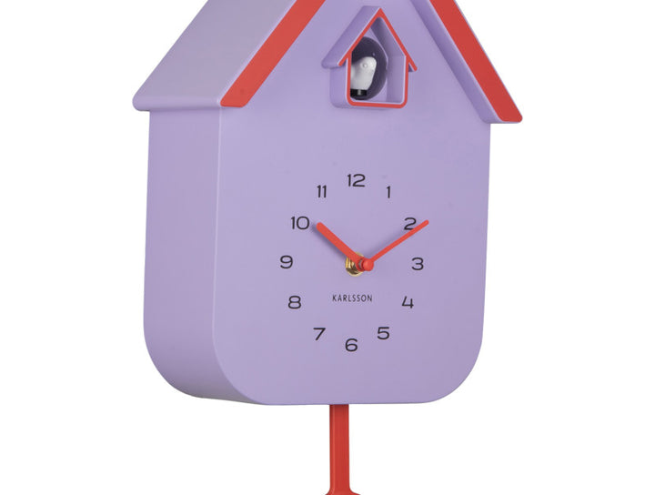Cuckoo Dupla Colour Wall Clock - Soft Purple & Orange