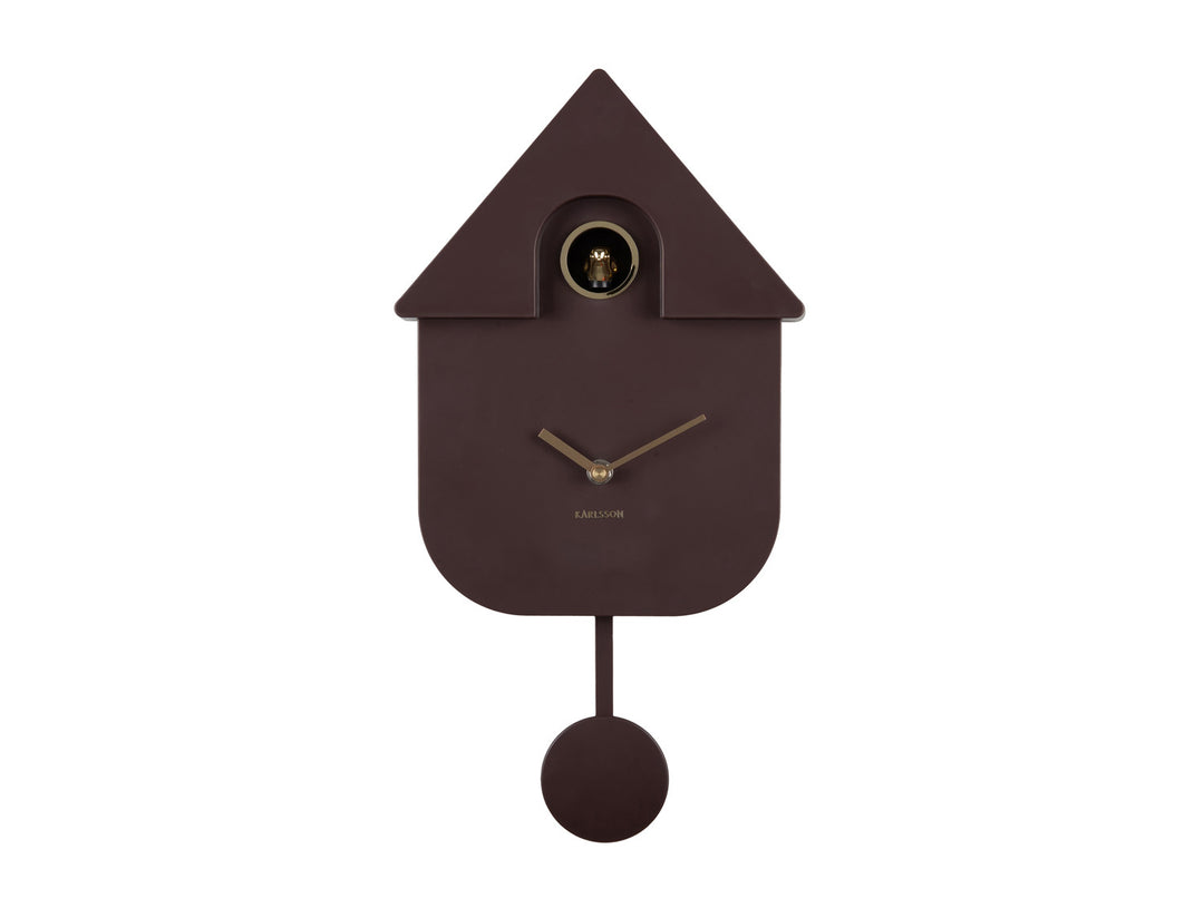 Modern Cuckoo Wall Clock - Earth Brown