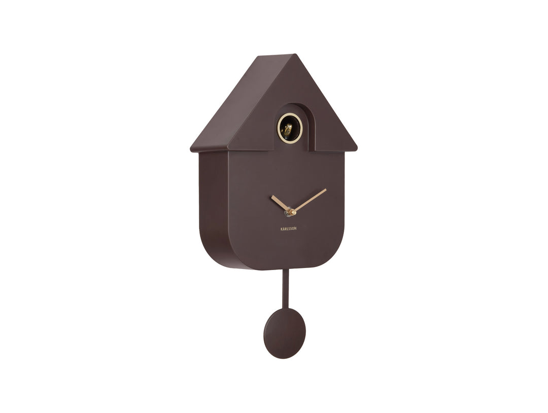 Modern Cuckoo Wall Clock - Earth Brown