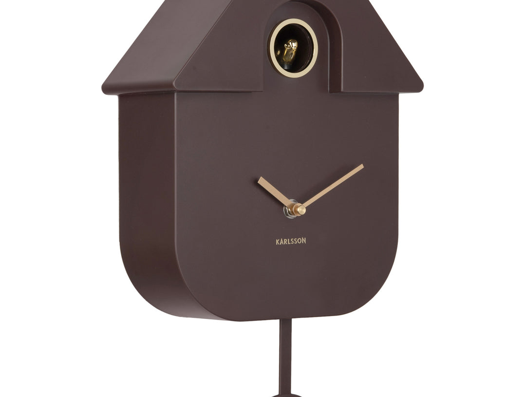 Modern Cuckoo Wall Clock - Earth Brown