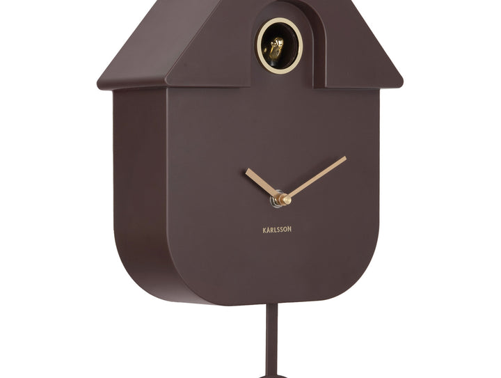 Modern Cuckoo Wall Clock - Earth Brown
