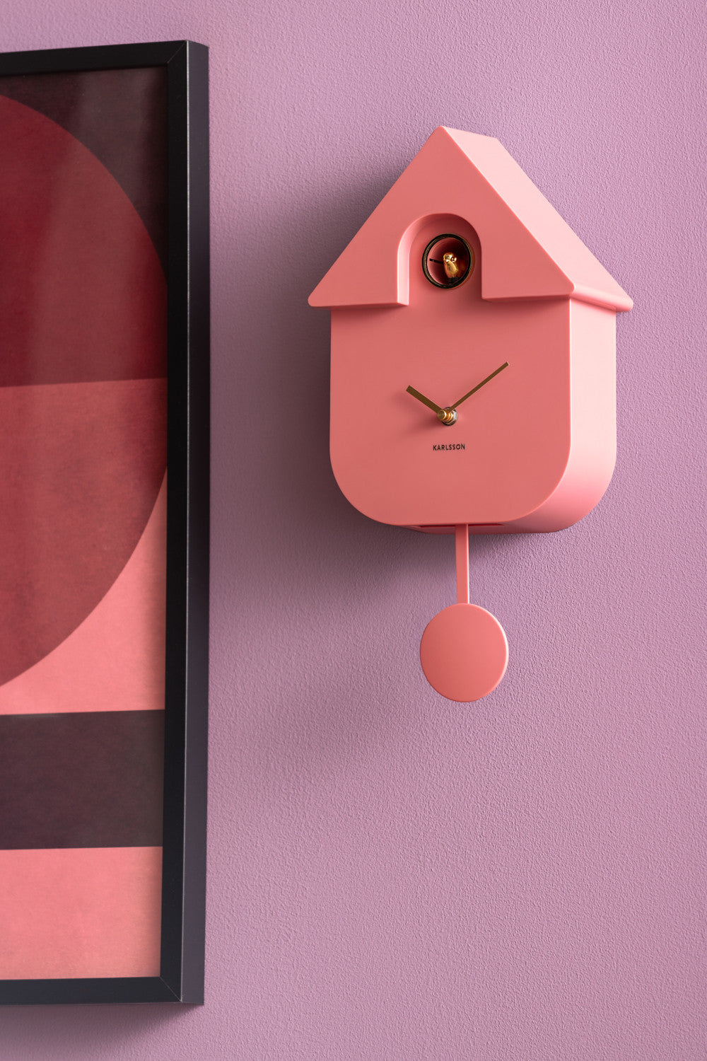 Modern Cuckoo Wall Clock - Rose Tan