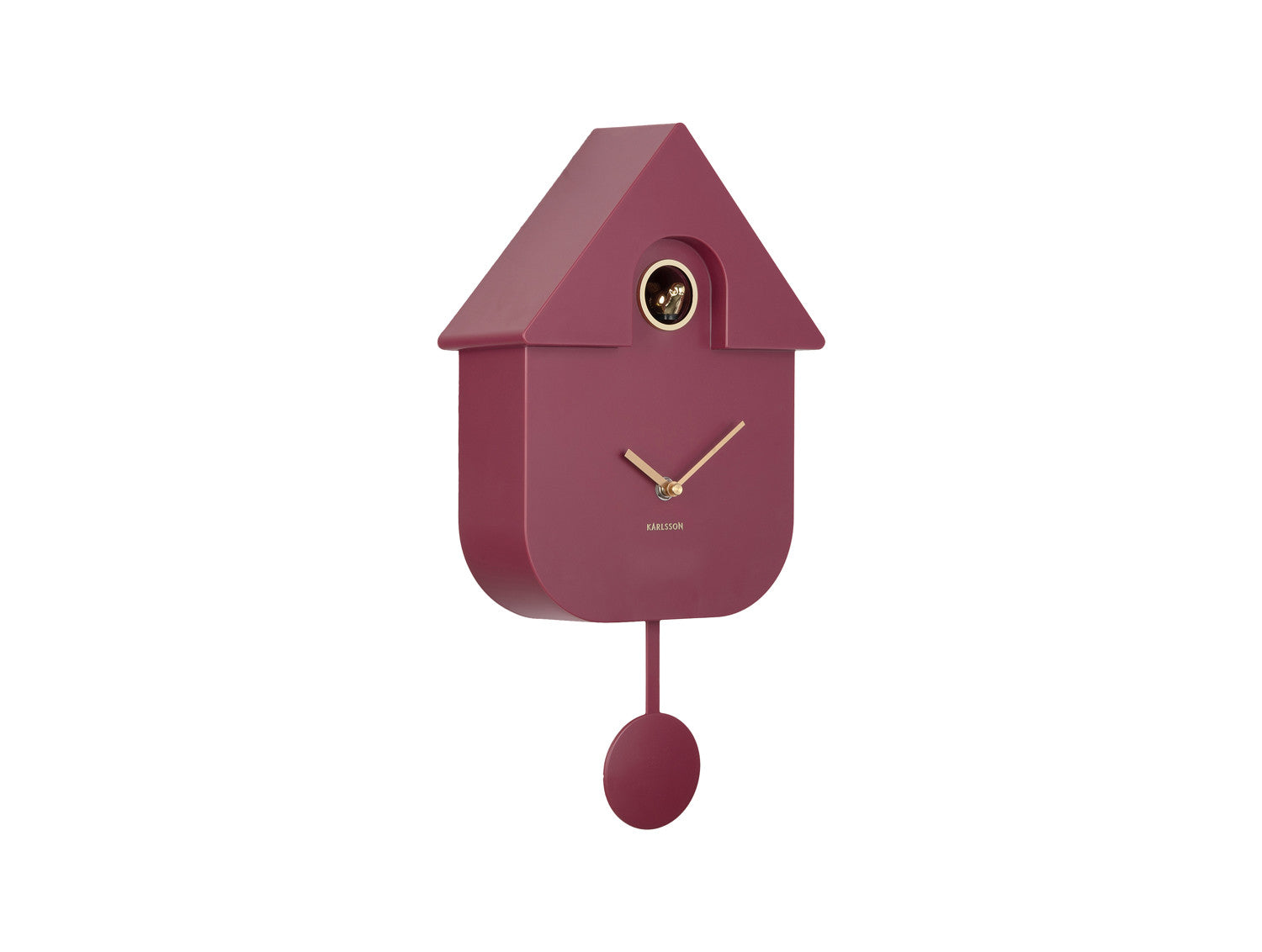 Modern Cuckoo Wall Clock - Burgundy