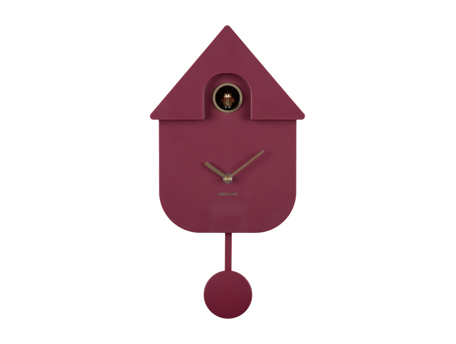 Modern Cuckoo Wall Clock - Burgundy