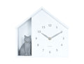 Wall Clock Sitting Cat - White