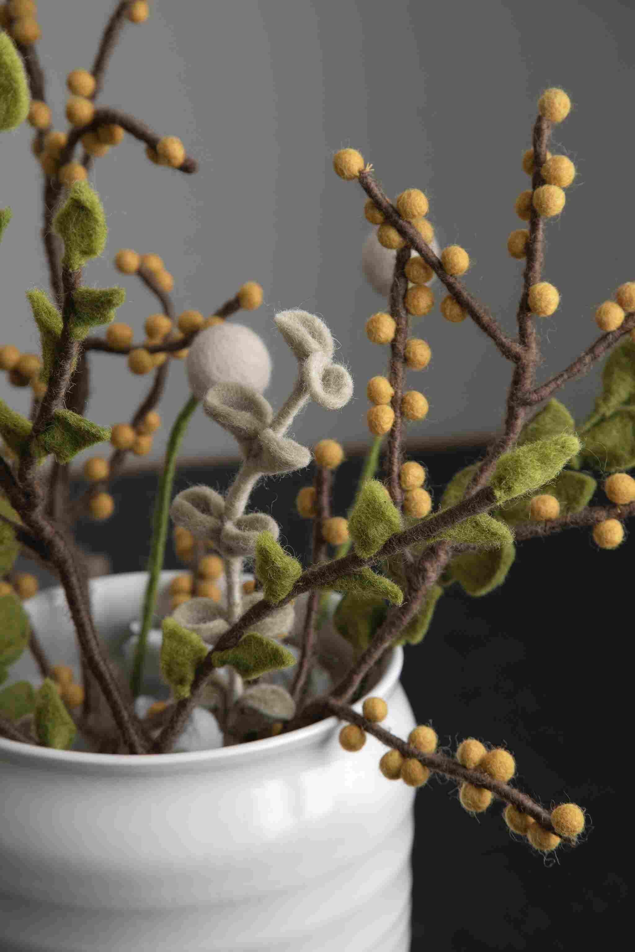 Faux Branch with Yellow Berries