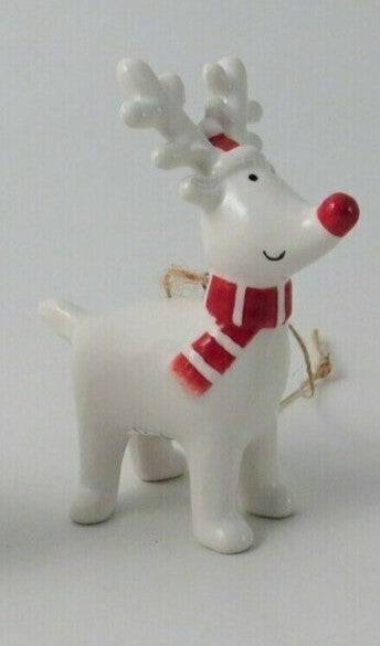 Reindeer with Hat & Scarf Tree Decoration
