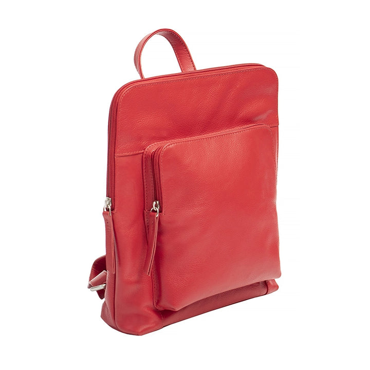 Ladies Leather Backpack - Red