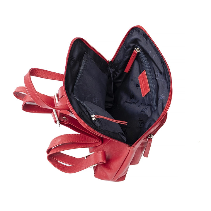 Ladies Leather Backpack - Red