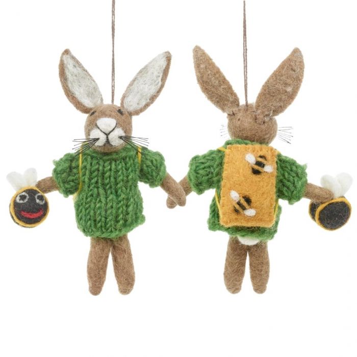 Billy Bumblebee Hare Felt Hanging Decoration