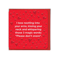 Please Don't Snore  - Funny Embossed Card