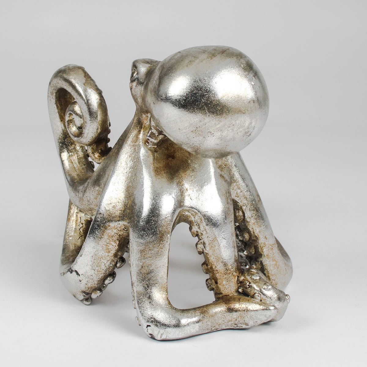 Silver Octopus Bottle Holder Ornament with Tentacles