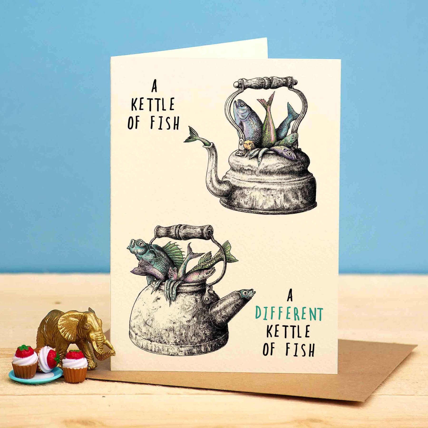 Kettle Of Fish Punny Greetings Card