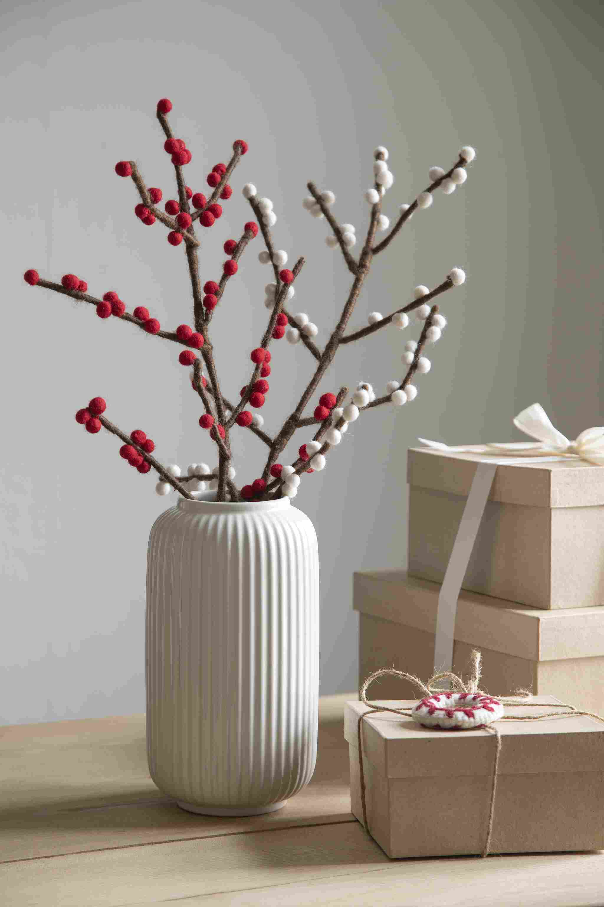 Faux Branch with Red Berries