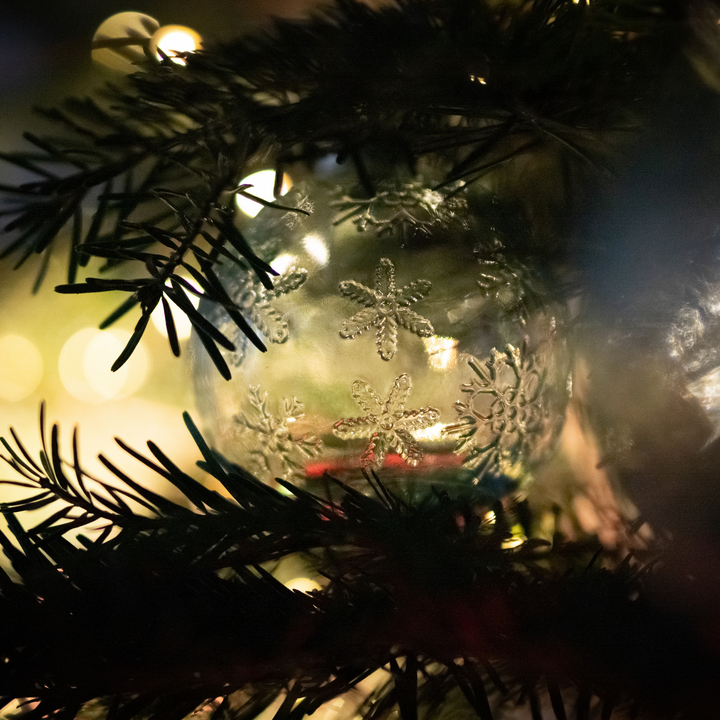 Patterned Glass Bauble - Clear