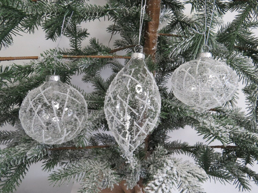 Frosted Clear Ice Bauble