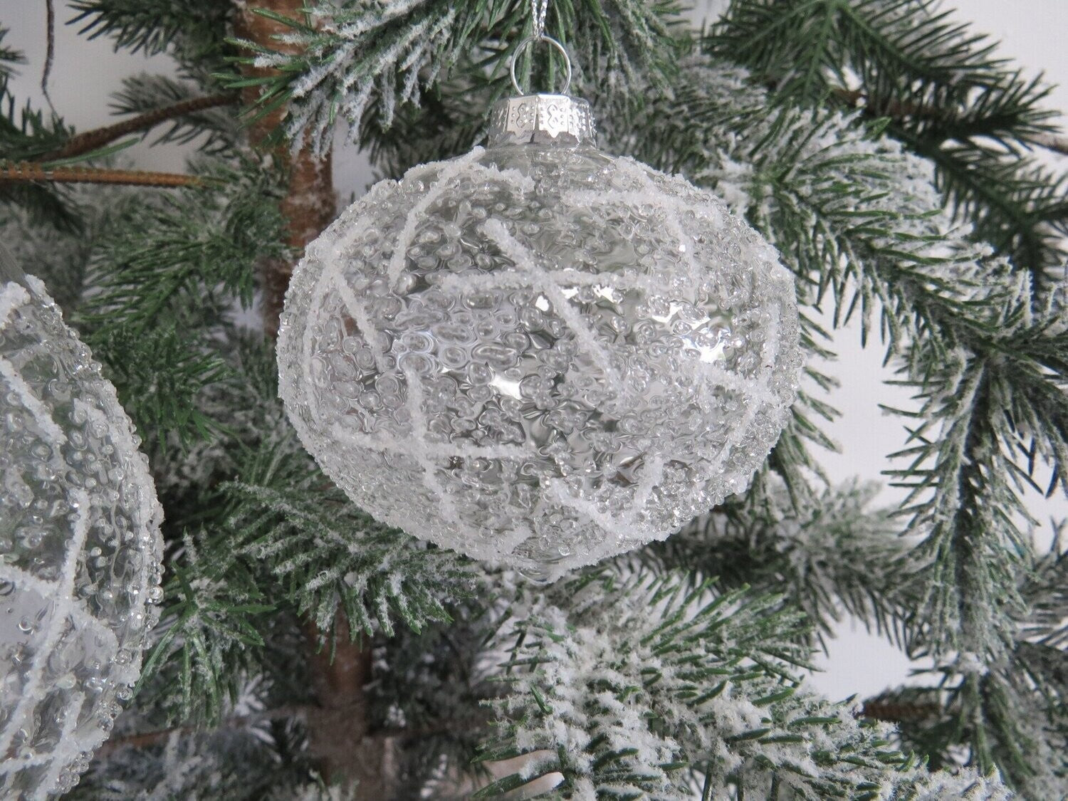 Frosted Clear Ice Bauble