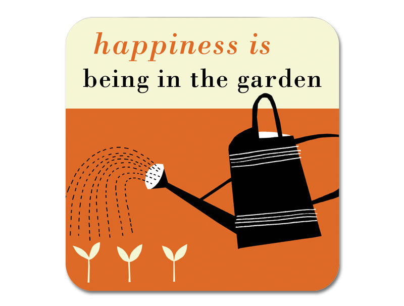 Happiness Is Being In The Garden Coaster - Orange