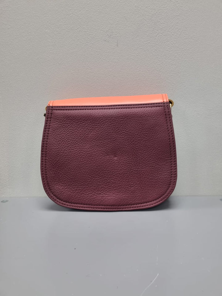 Ally Leather Cross Body Bag - Purple & Orange