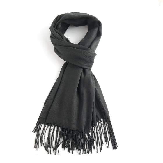 Block colour Pashmina - Black