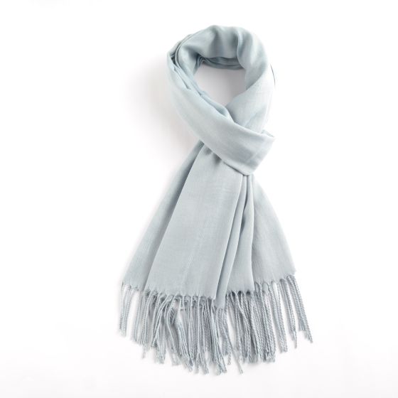 Block colour Pashmina - Grey