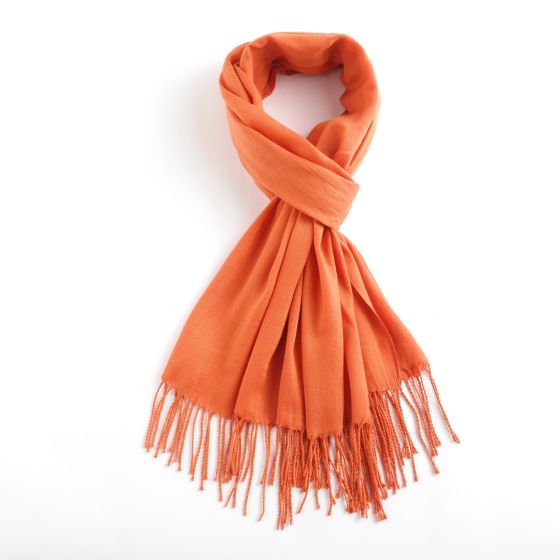 Block colour Pashmina - Orange