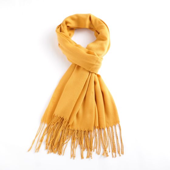 Block colour Pashmina - Mustard