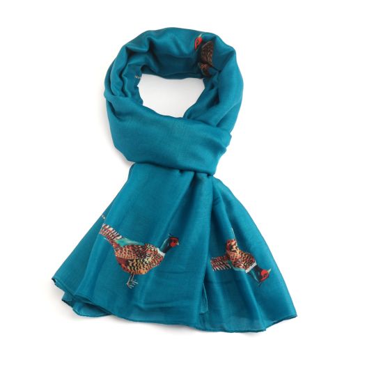 Lightweight Scarf With A Pheasant Design