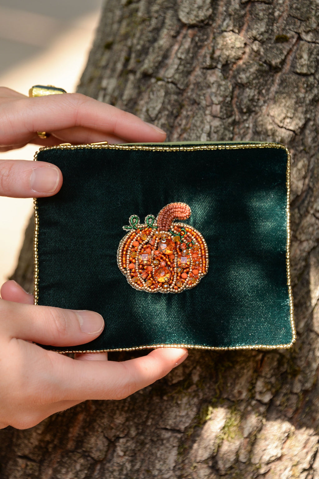 Pumpkin Beaded Purse