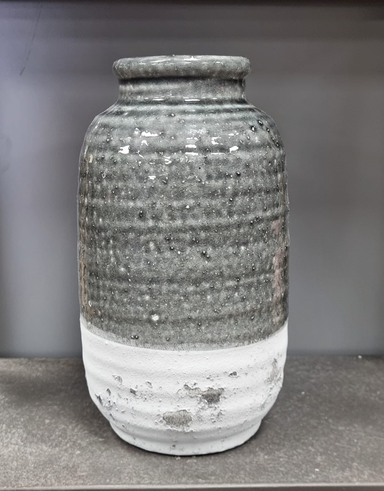 Biggie Best Two Tone Grey Jar Vase