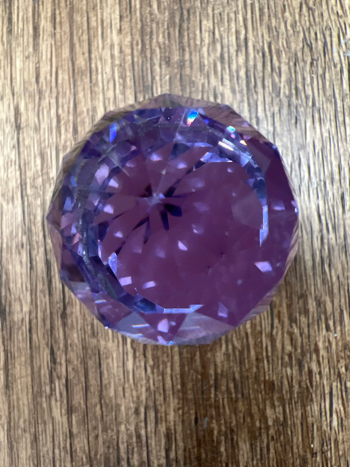 Glass Facet Crystal Drawer Knob - Purple