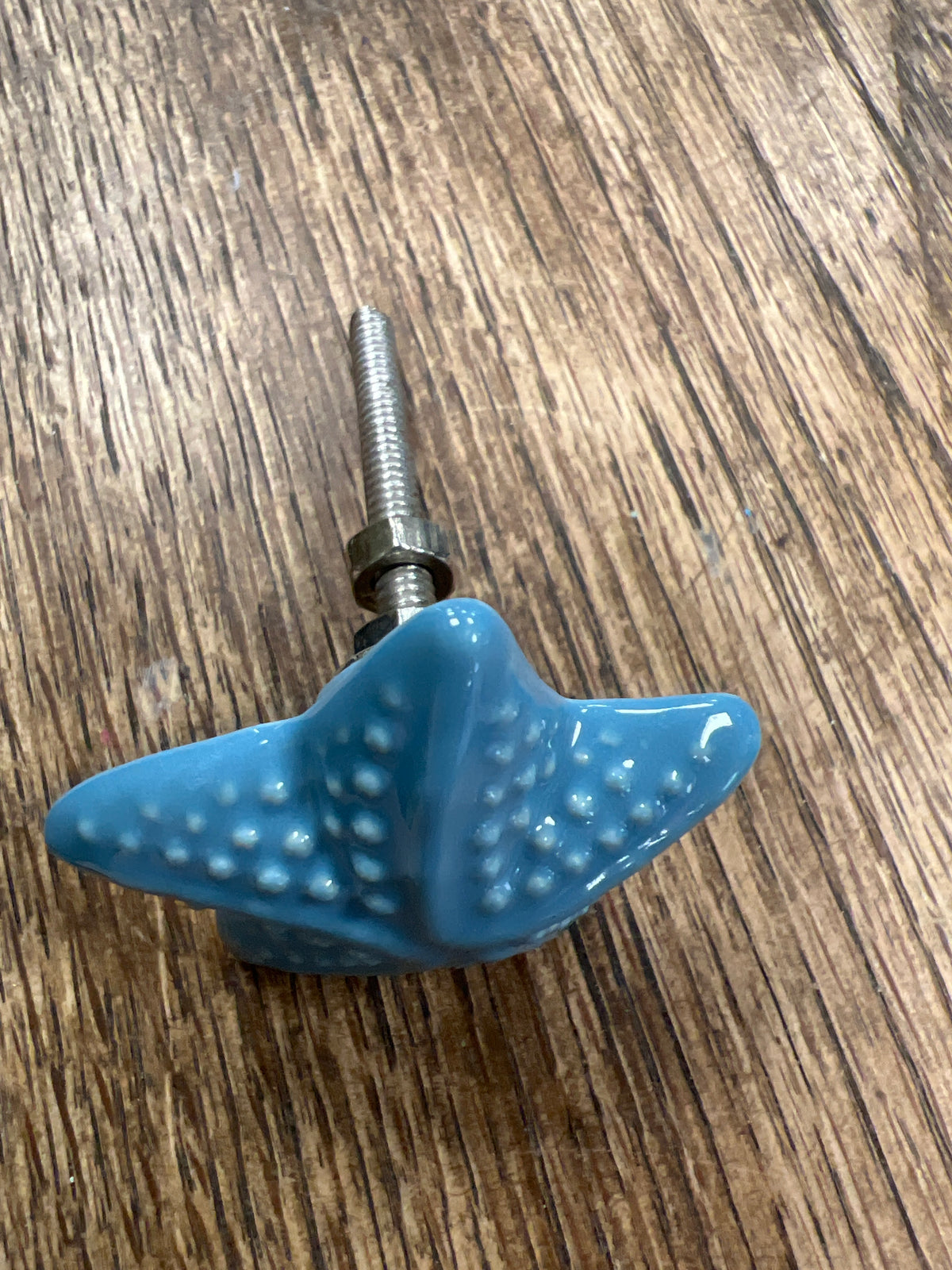 Blue Starfish Ceramic Drawer Pull