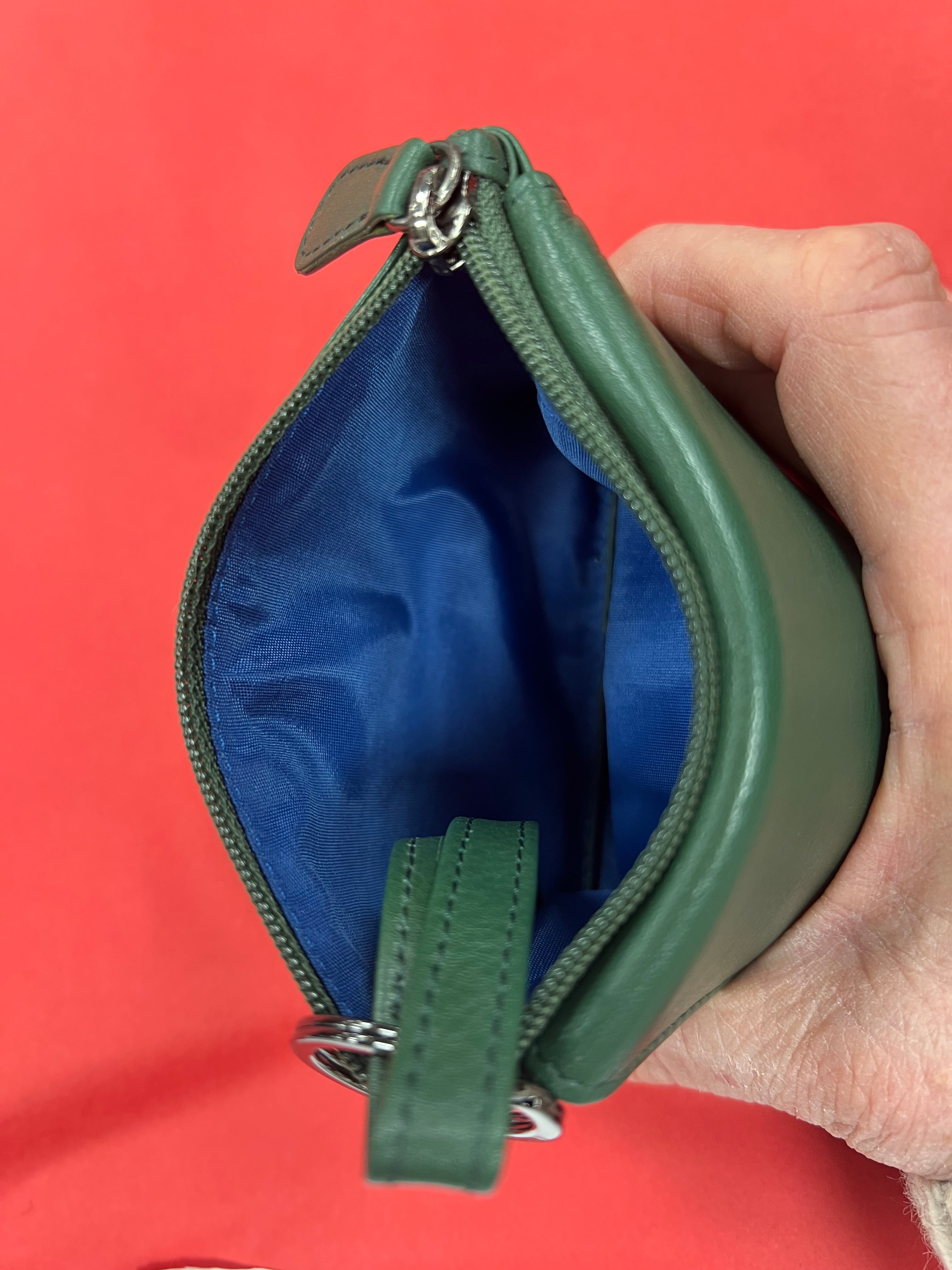 Soft Leather Coin Purse / Bottle Green