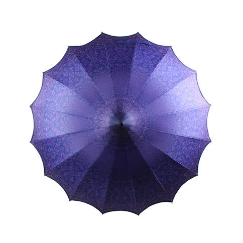 Boutique Pagoda with Scalloped Edge - Patterned Purple