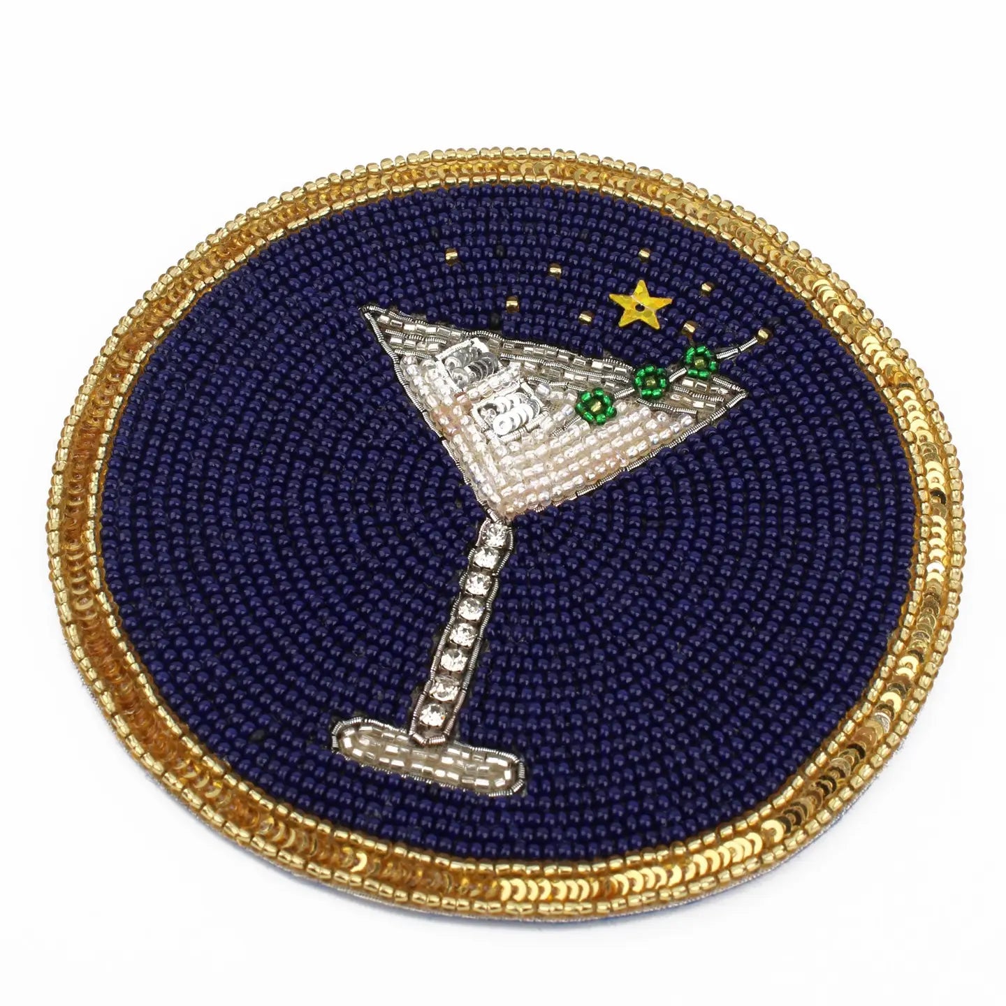 Winter Beaded Cocktail Motif Coasters