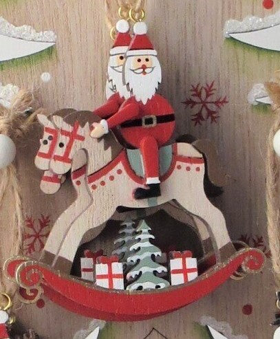 Rocking Horse with Santa Decoration
