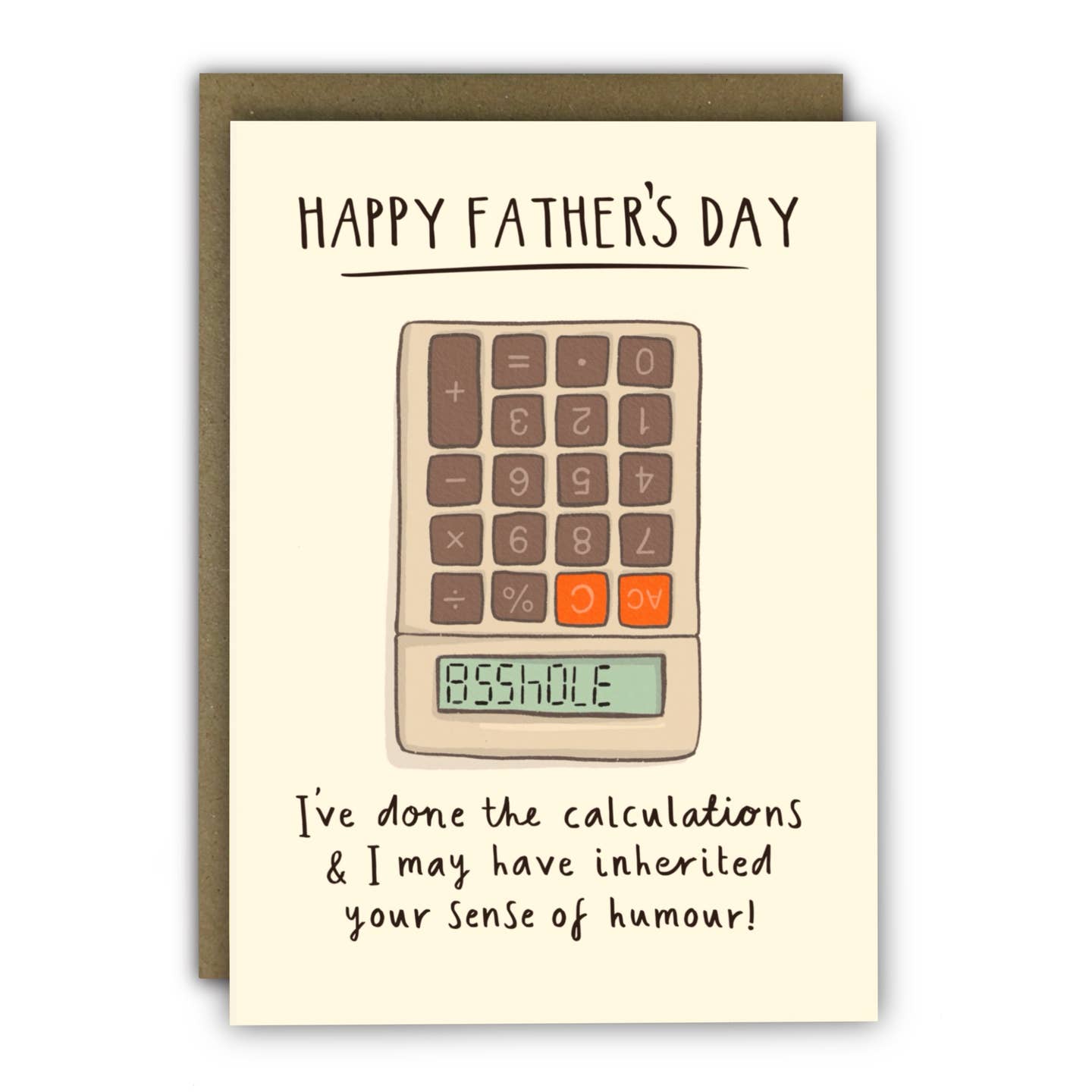 Rude Calculator Joke Asshole- Father's Day card