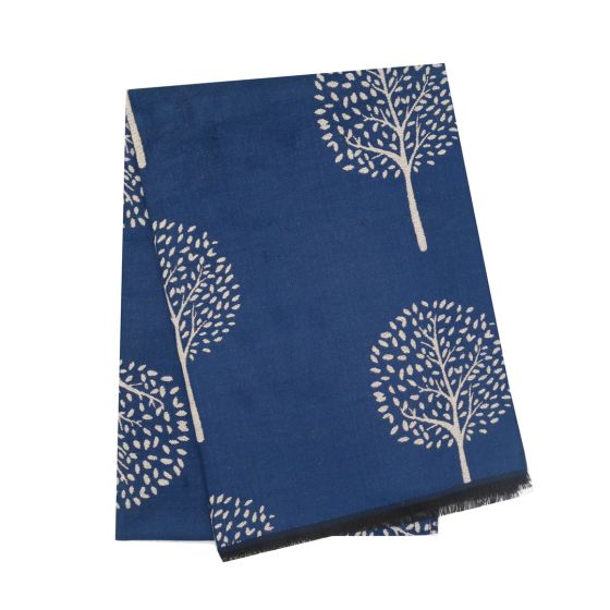 Reversible Mulberry Tree  Scarf - Beige And Navy