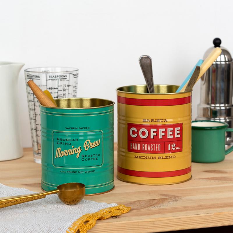 Medium Storage Tins (Set of 2) - Vintage Coffee