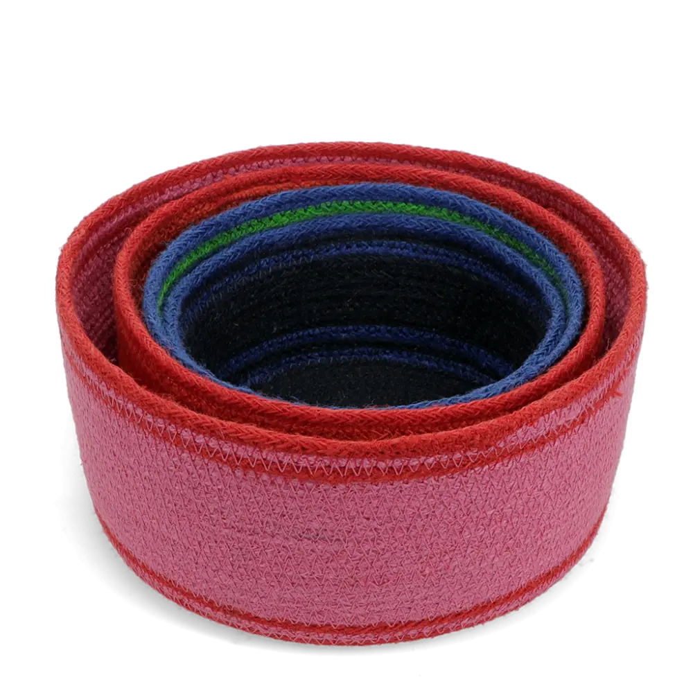 Woven Jute Decorative Baskets (set of 4) - Multi-colour