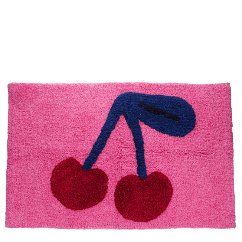 Tufted Cotton Bath Mat - Cherry